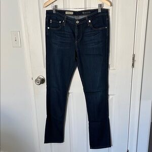 AG Adriano Goldschmied The Stevie Slim Straight Dark Blue Jeans - Size 31R